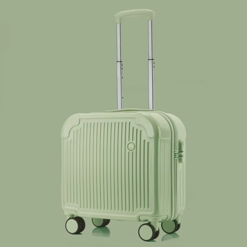 Valise cabine 18 pouces, valise à roulettes légère avec serrure à combinaison et roues silencieuses