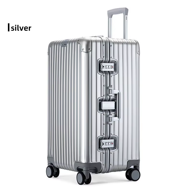 Valise de voyage en alliage aluminium-magnésium, bagage à roulettes, bagage cabine
