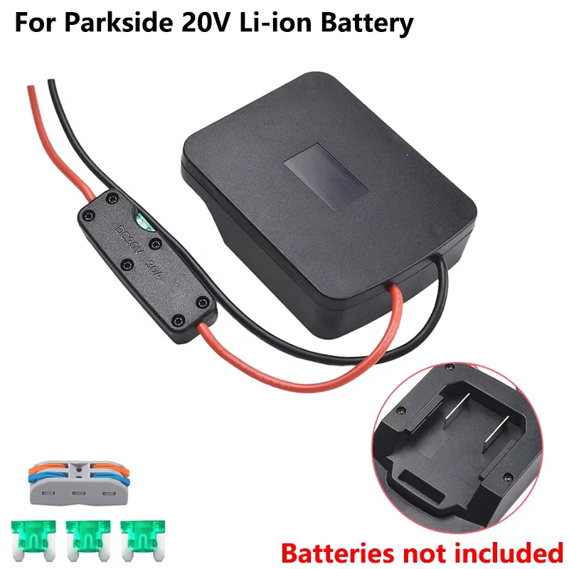 Kit de roue d'adaptateur de batterie d'alimentation pour batterie Parkside 20V avec fusibles et inte