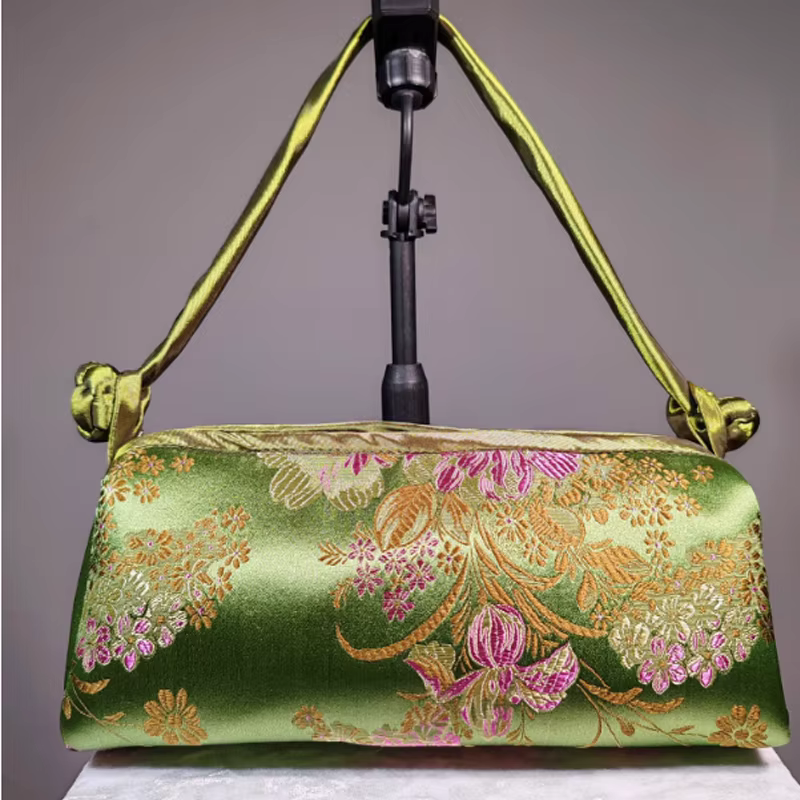 Sac à main classique brodé pour femmes, sac de mariée en brocart de soie, sac de Banquet de haute qu