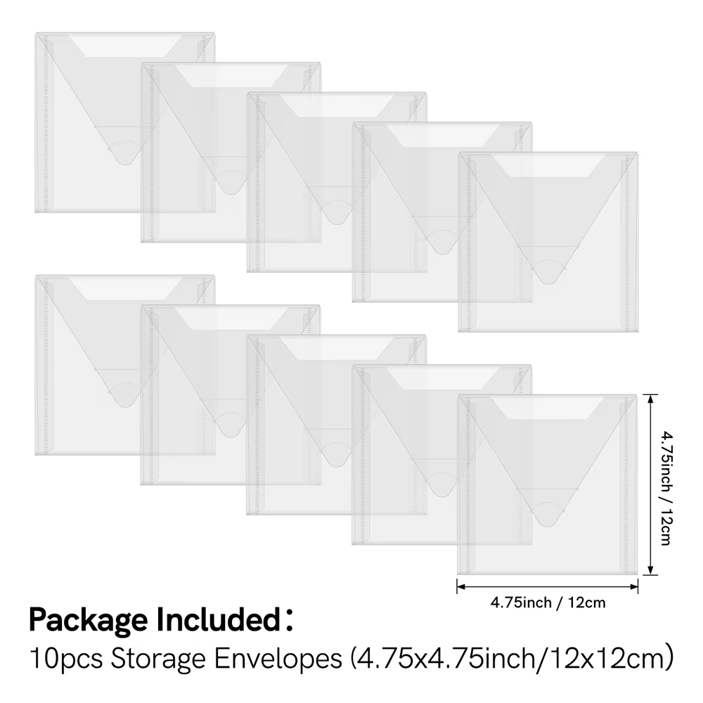 Enveloppes de rangement en plastique avec étiquettes autocollantes colorées pour stocker organiser l