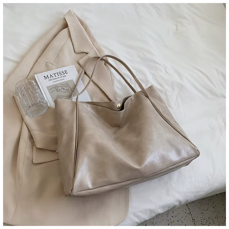 Sac fourre-tout en cuir Pu souple pour femmes, pochette sous les bras, grande capacité, sac à bandou