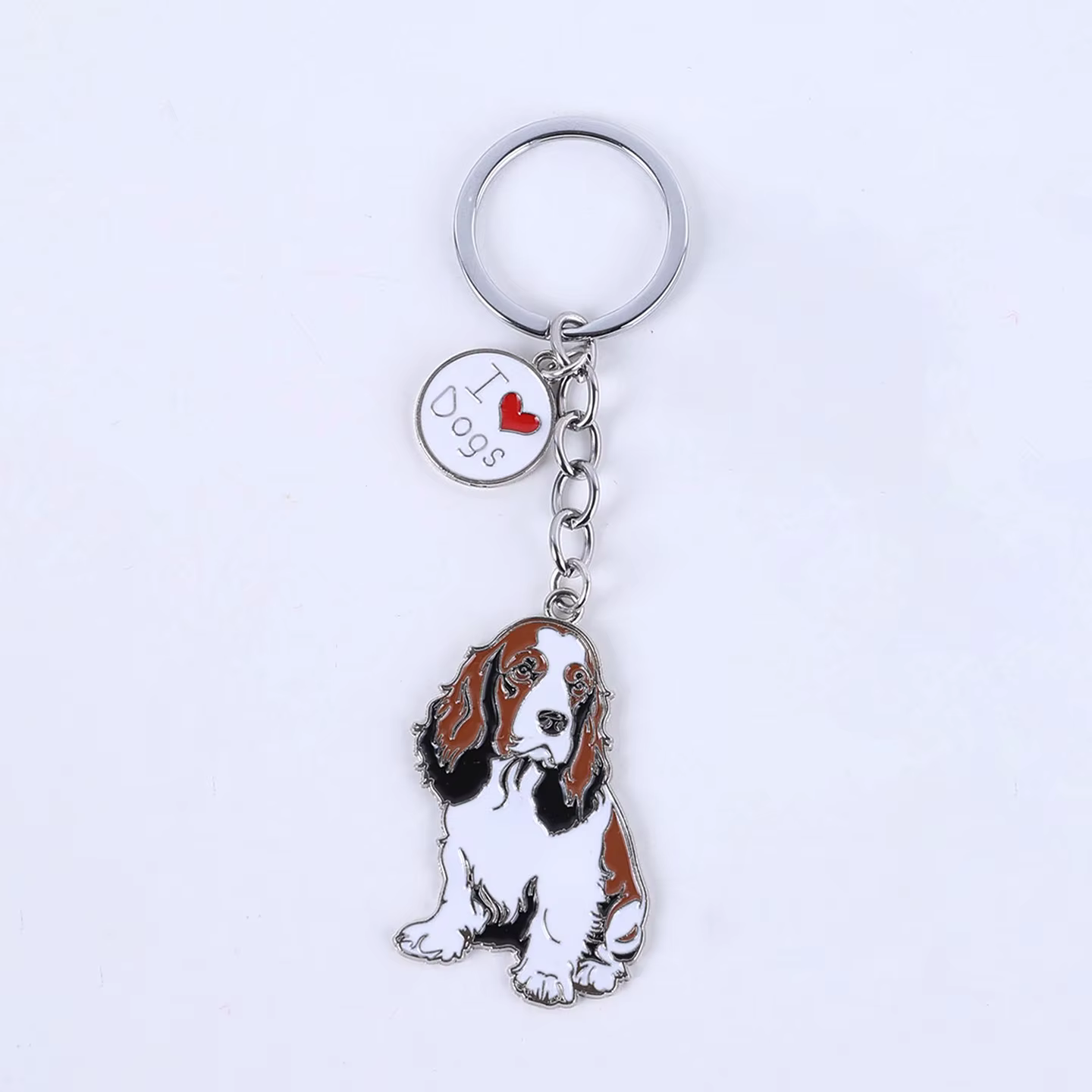 Porte-clés chien Cocker Spaniel aux grandes oreilles mignonnes, pendentif pour sac à dos, porte-clés