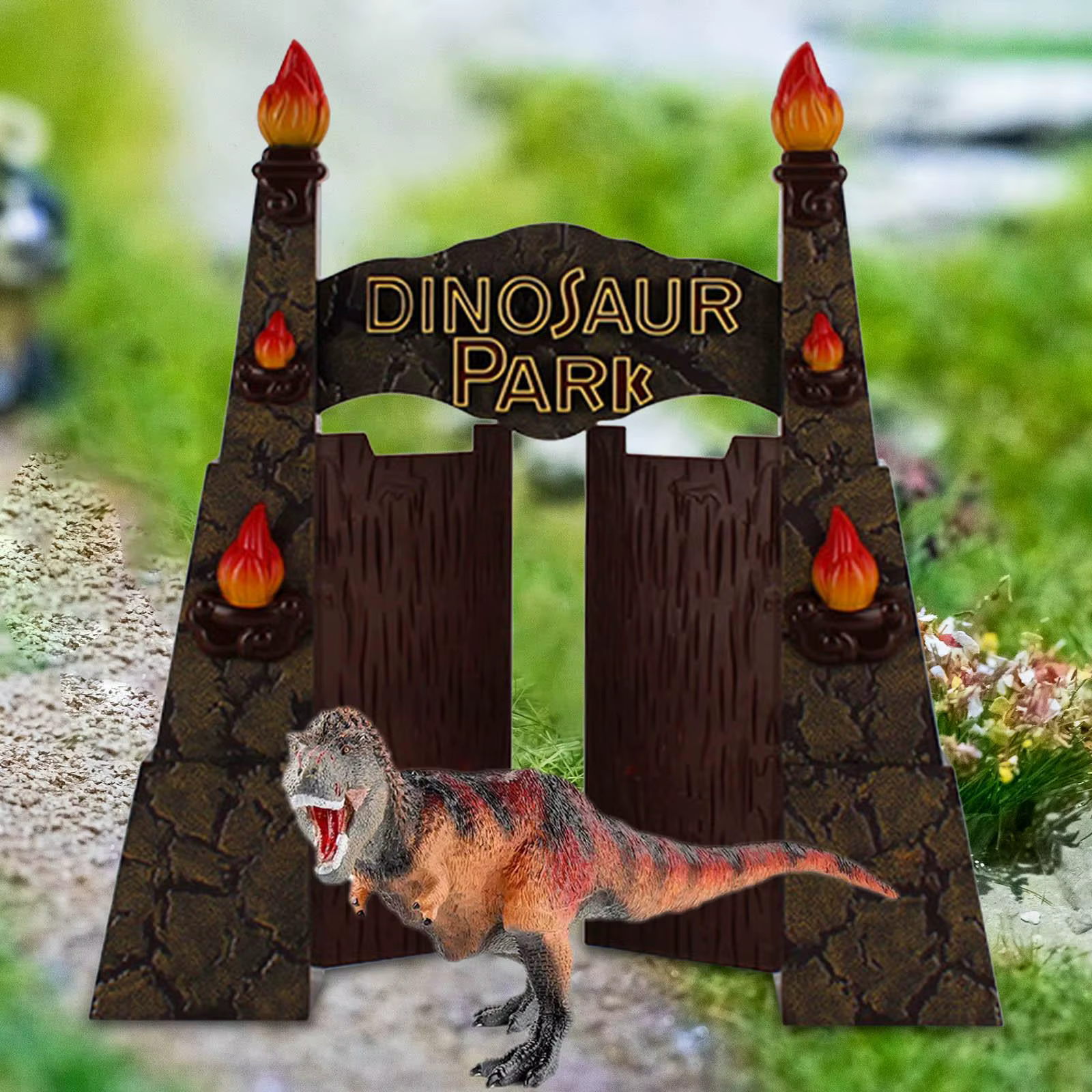 Accessoires de décor de parc de dinosaures, toile de fond durable, cadeau de divertissement, modèle