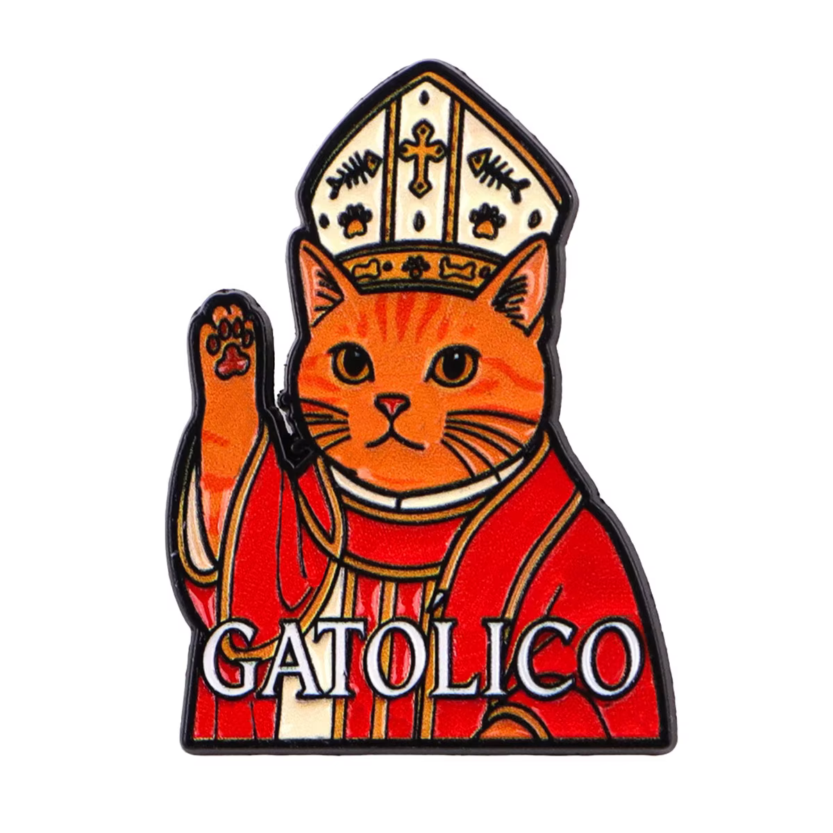 Épingles à revers en émail chat Orange pour sacs à dos, broches de dessin animé pour femmes, accesso