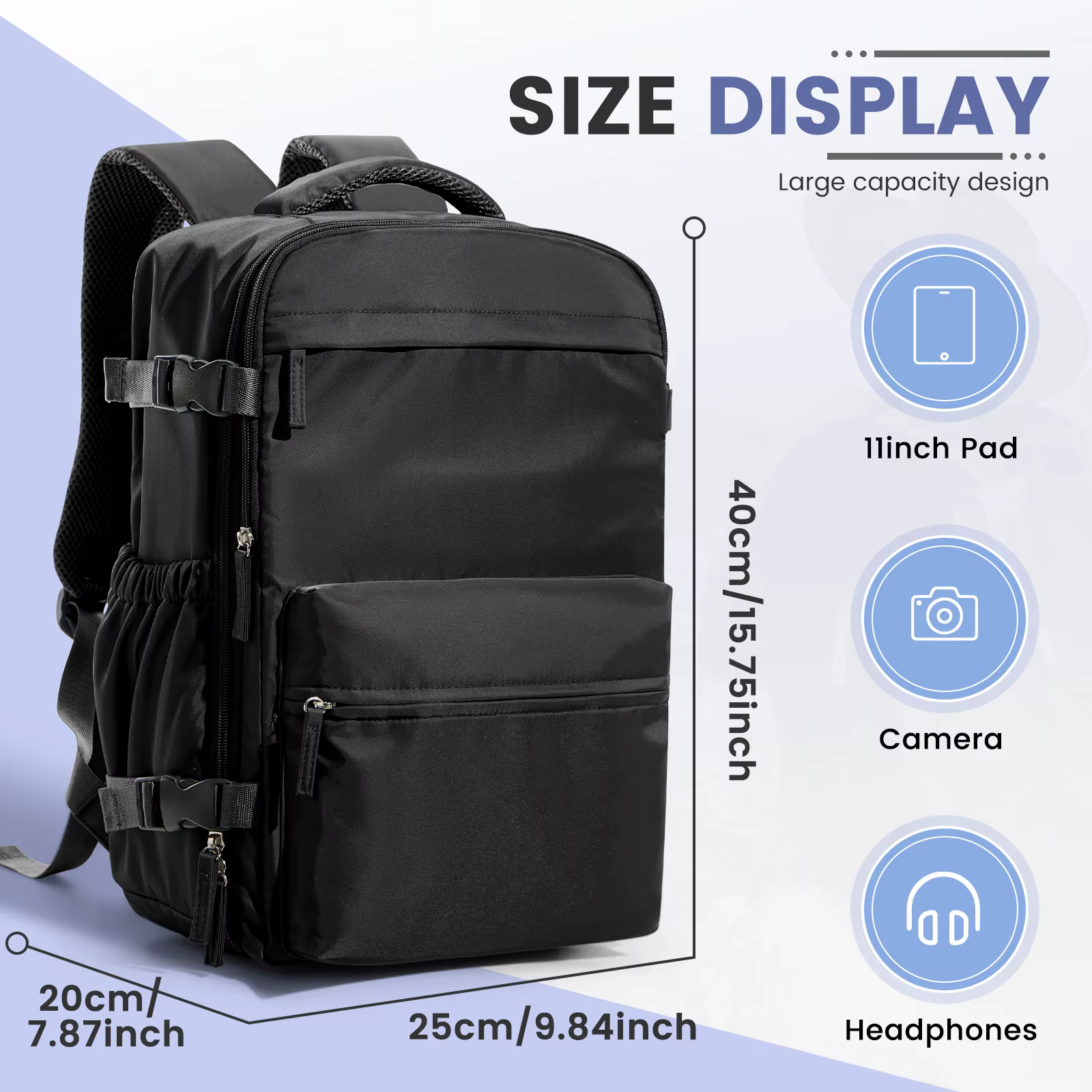 Ryanair 40x20x25 sac de cabine hommes Air sous vide Compression sac à dos bagage à main sac à dos po