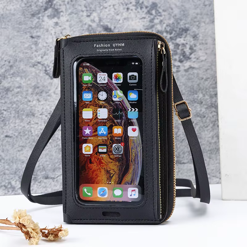 Sac bandoulière pour femme, élégant et simple, couleur unie, sac pour téléphone portable à écran tac