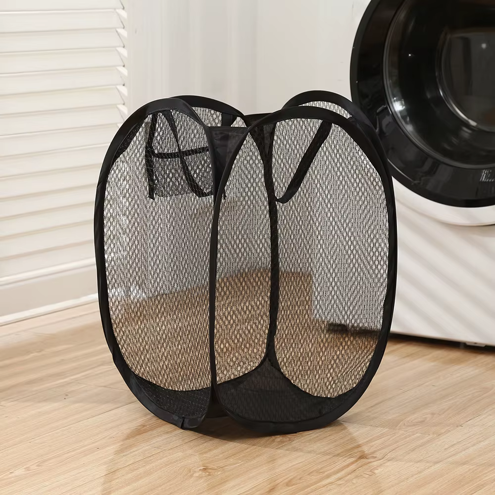 Sac à linge haute capacité avec cordon de serrage - Pochette de rangement de voyage lavable en machi