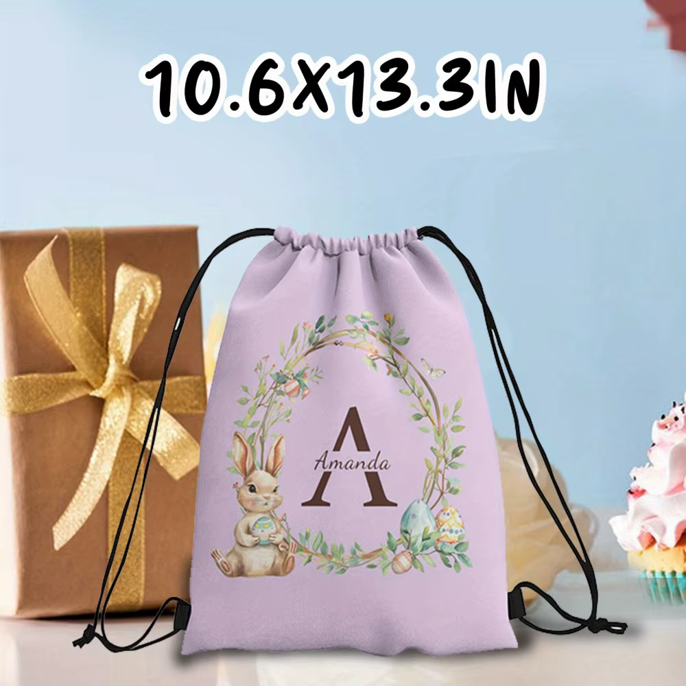 Sac à dos à cordon personnalisable sur le thème de Pâques, disponible en 4 couleurs fraîches au choi