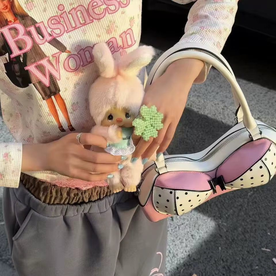 Sac à bandoulière Harajuku au design original, sacs à main fantaisie à pois pour femmes, sacs à main