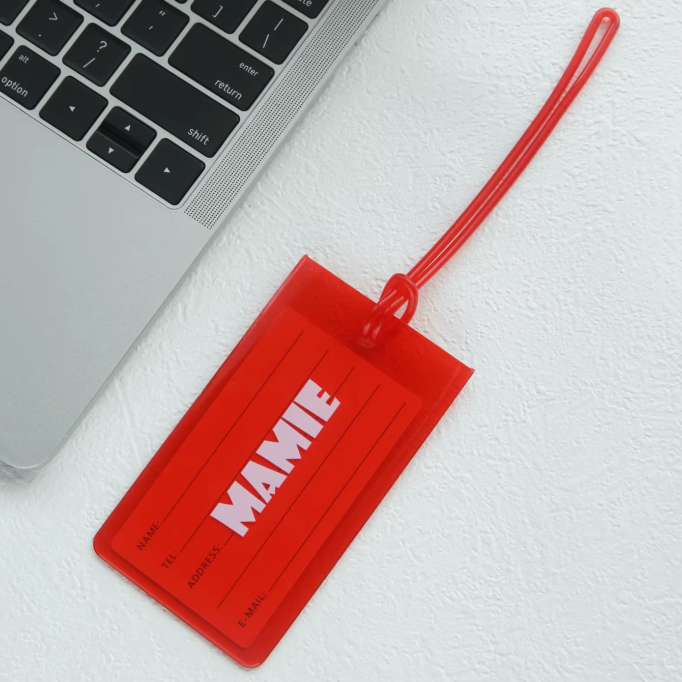 Étiquette de bagage personnalisée avec nom, étiquette de bagage fluorescente en PVC, étiquette d'ide
