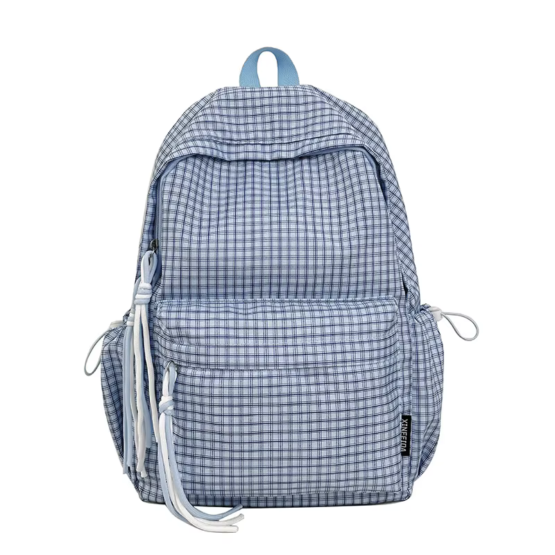 Sac à dos de voyage à motif quadrillé original, style frais, sac à bandoulière pour étudiants, en ny