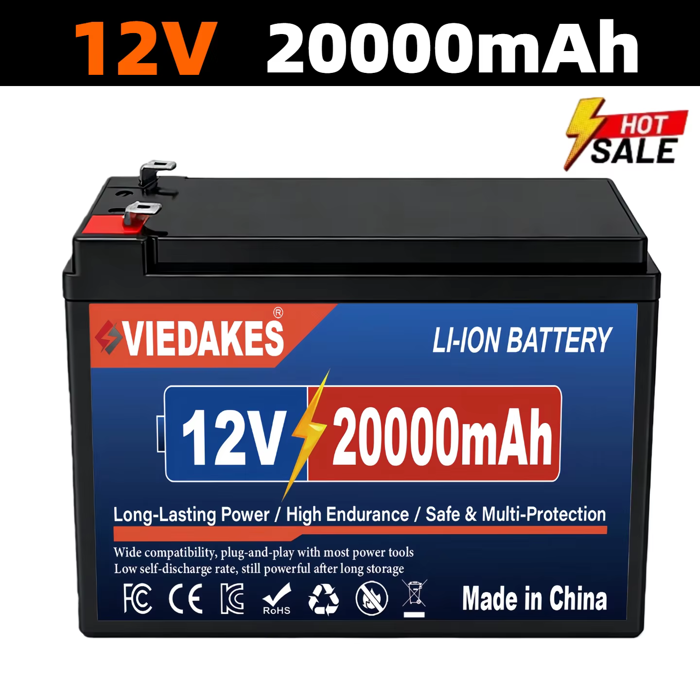 Batterie au Lithium 12V 100AH de haute qualité avec BMS intégré, adaptée au stockage domestique, sys