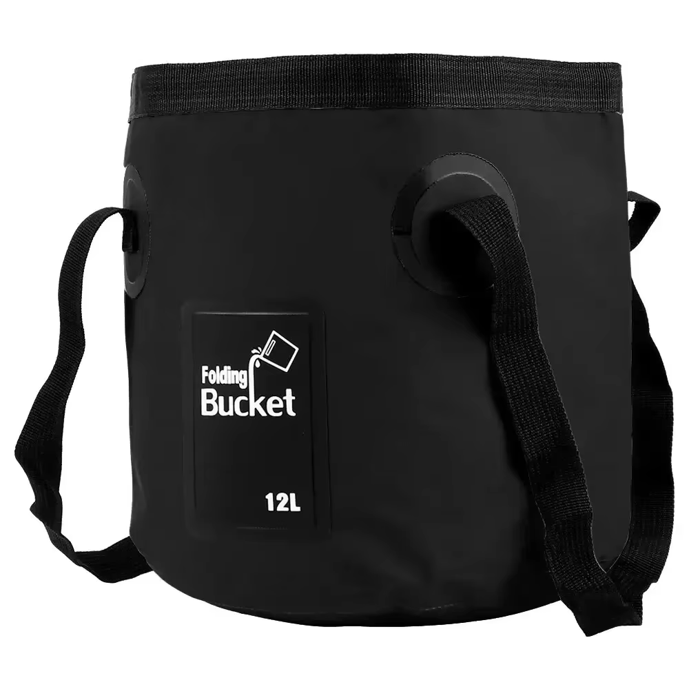 Seau d'eau pliable portable multifonctionnel pour le camping en plein air, sac de lavage, seau de la