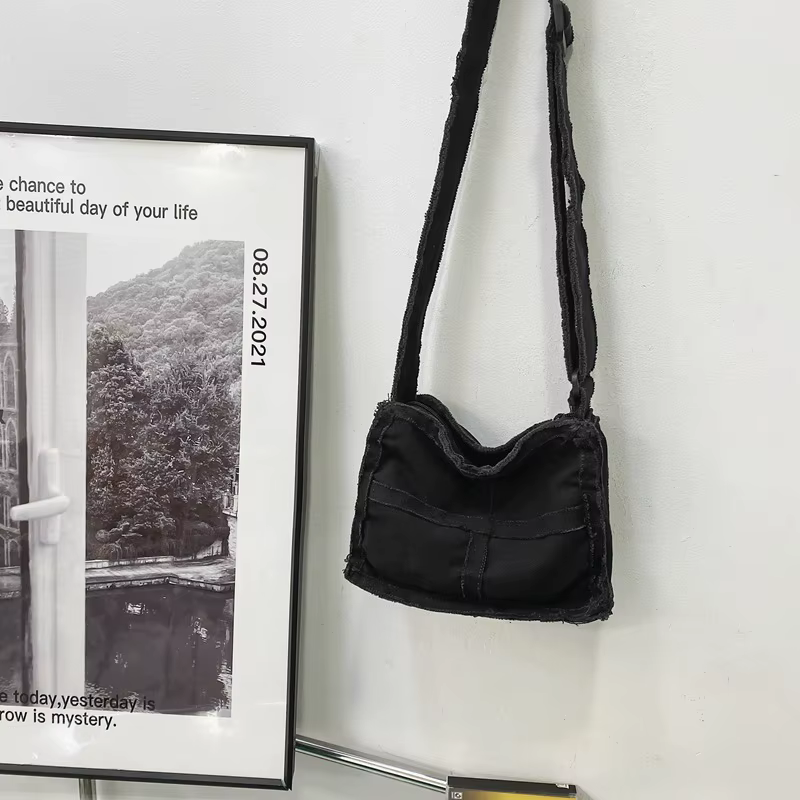 Sac en toile vintage pour homme, sac à bandoulière, style workwear, bords amples, sac bandoulière un