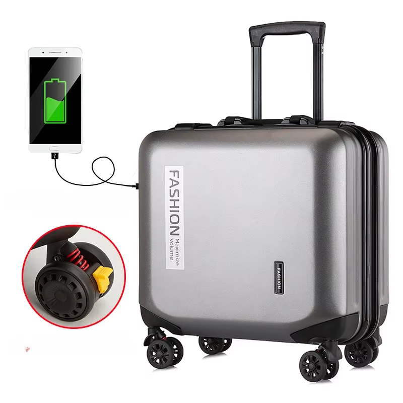 Valise à Bagages à Roulettes de 18 Pouces, Cabine Légère, Chariot avec Mot de Passe, Petite Valise à