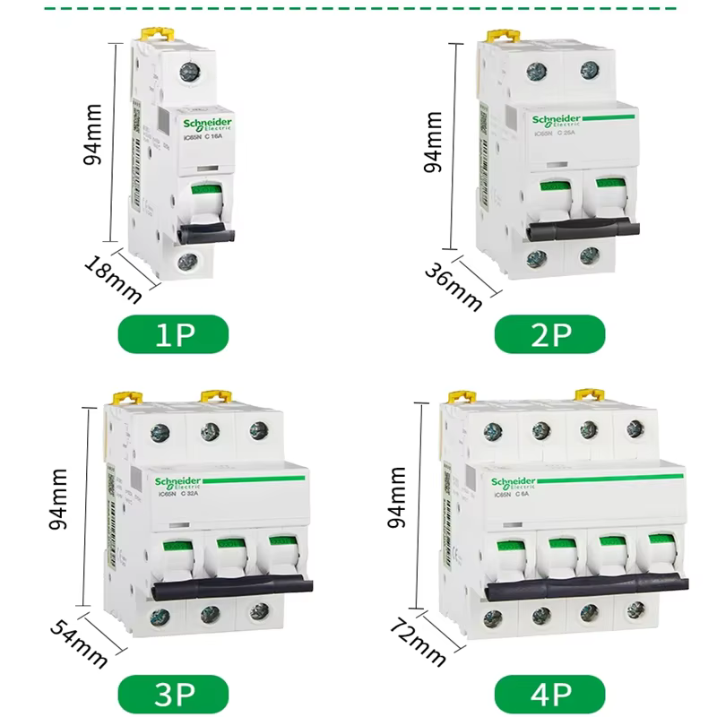 Schneider disjoncteur interrupteur d'air IC65N C25 1P + N C20A 2P 3P C25A 3P C63A 4P 1A 2A 4A 6A 10A