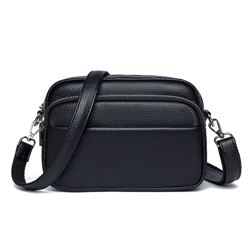 Luxe beaucoup de poche en cuir véritable femmes sacs à bandoulière femme sacs à Main en peau de vach