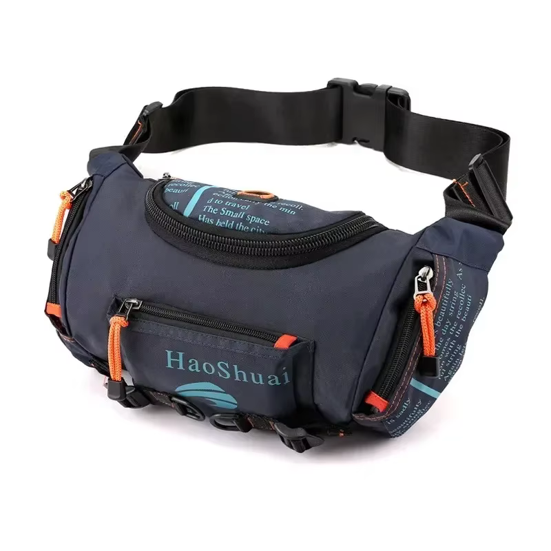 Sac de poitrine cylindrique multifonctionnel pour homme, sac de messager étanche, sac à bandoulière 