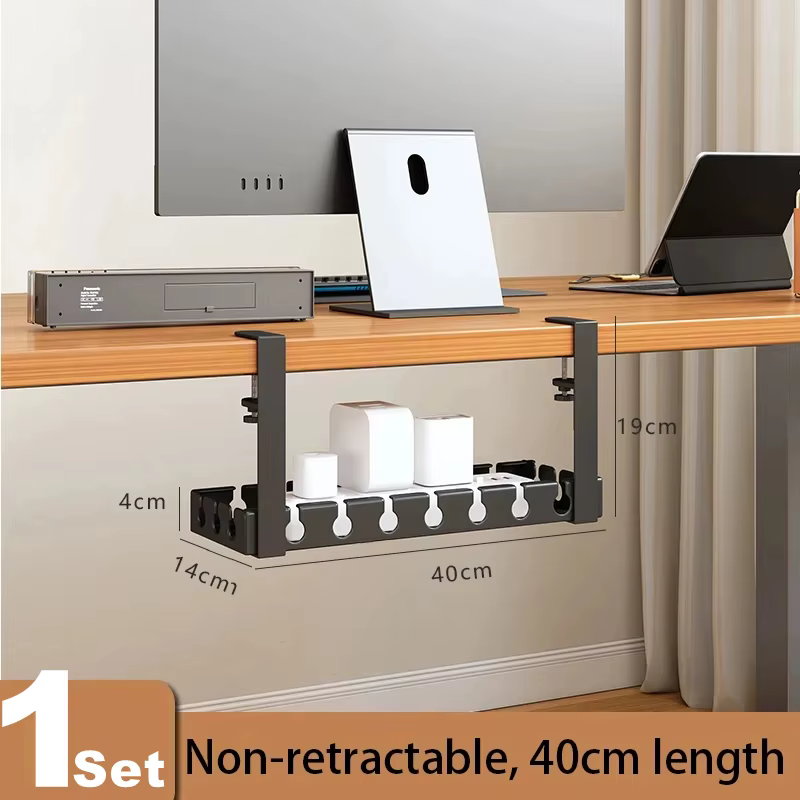 Organisateur de câbles de bureau, plateau de gestion des fils pour ordinateur, support de câbles de 