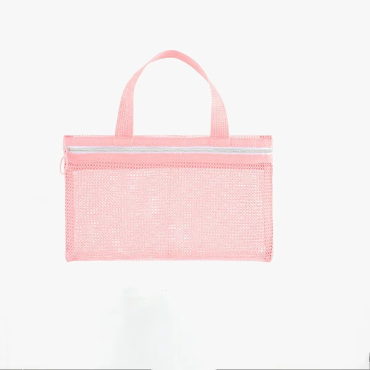 Mini trousse de maquillage rose en maille multi-poches, sac de natation, sac de rangement de voyage 