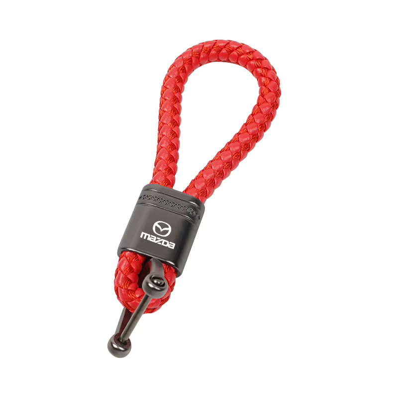 Porte-clés en corde tressée avec LOGO personnalisé, accessoires de voiture, en métal, pour Mazda 3 6