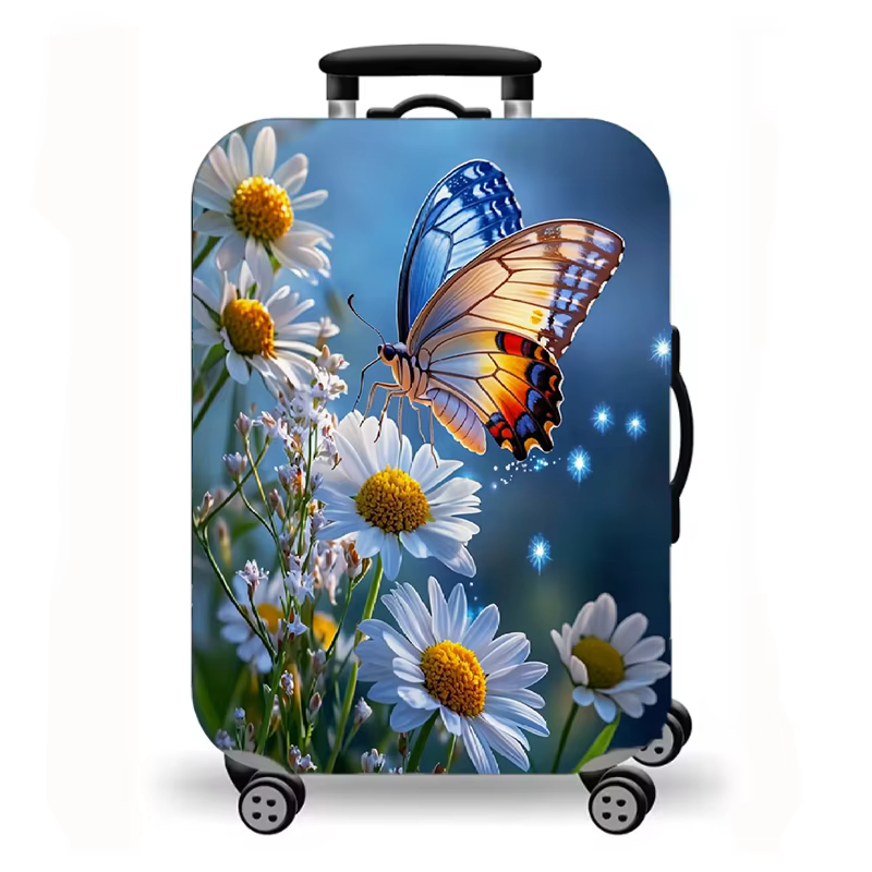 Housse de bagage, protège-valise extensible à imprimé papillon pour le voyage, 13 styles d'art fanta