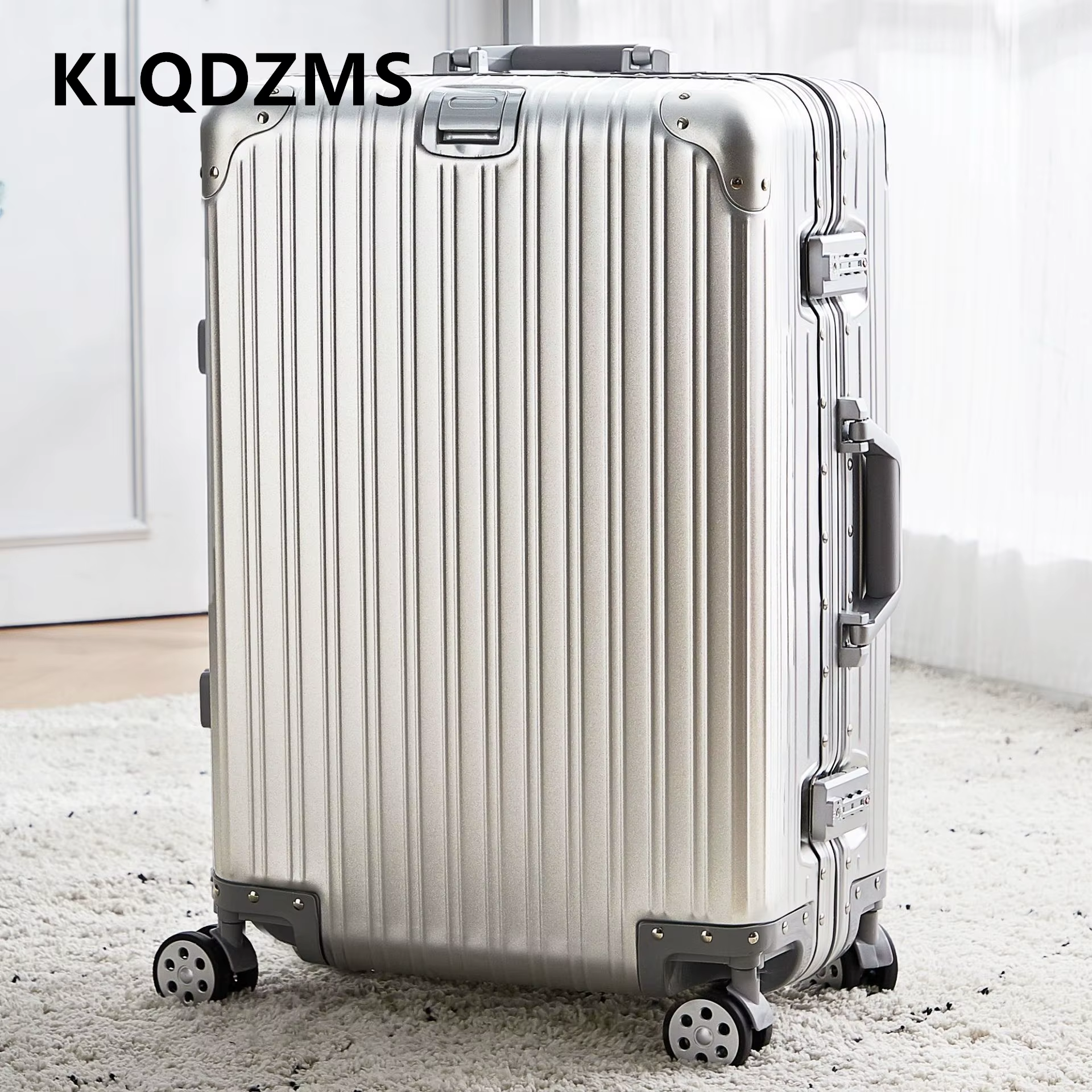 KLQDZMS valise de haute qualité tout en aluminium et alliage de magnésium boîte d'embarquement boîti