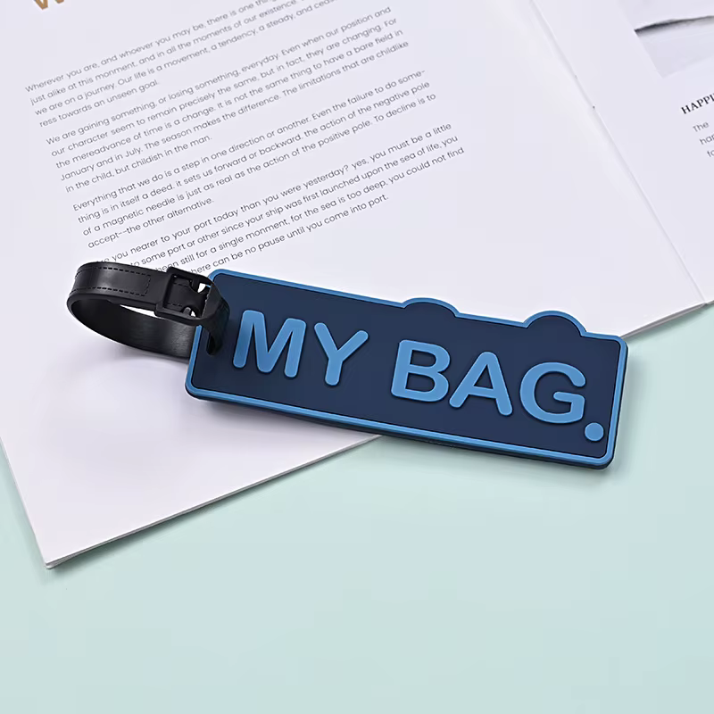 Nouvelle étiquette de bagage mignonne en silicone souple, porte-adresse pour valise, étiquette d'ide