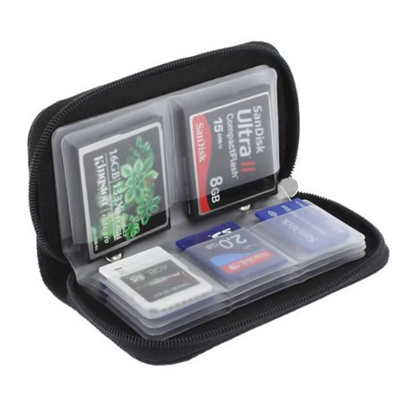 Sac de rangement pour cartes mémoire, étui de transport pour cartes SD, porte-cartes avec 22 emplace
