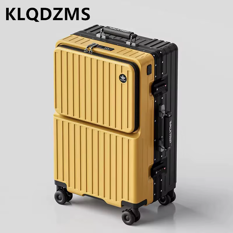 KLQDZMS – bagage de voyage avec cadre en aluminium, valise d'embarquement de 20 pouces, ouverture fr