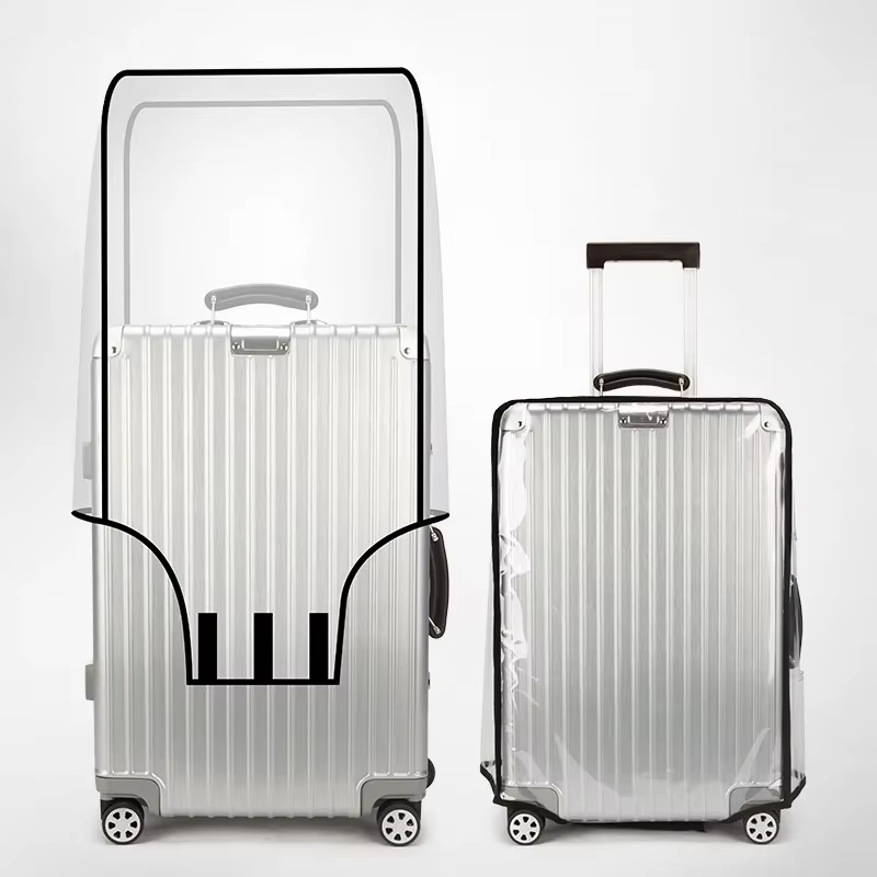Housse de protection transparente en PVC pour bagages de voyage transfrontalier, avec poignée, anti-