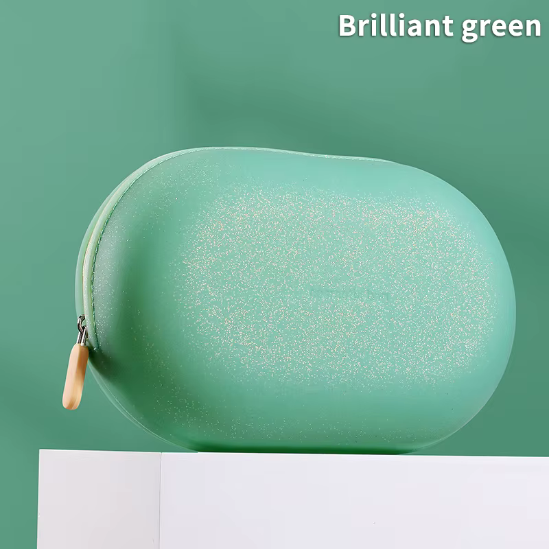 Sac à cosmétiques Portable en Silicone de grande capacité, sac de rangement de cosmétiques souple et
