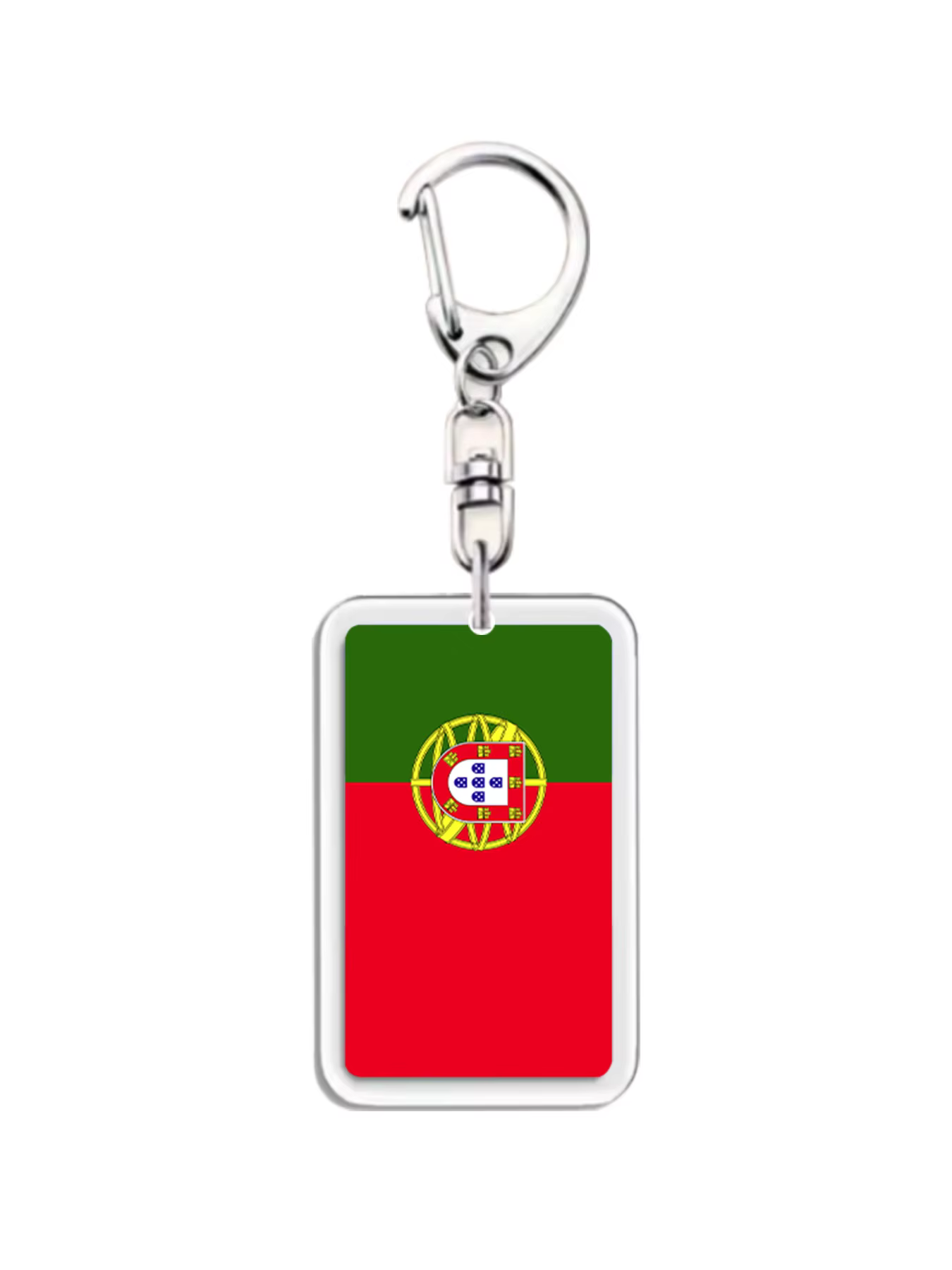 Porte-clés pendentif drapeau du Portugal pour femmes et hommes, en acrylique, porte-clés ethnique de