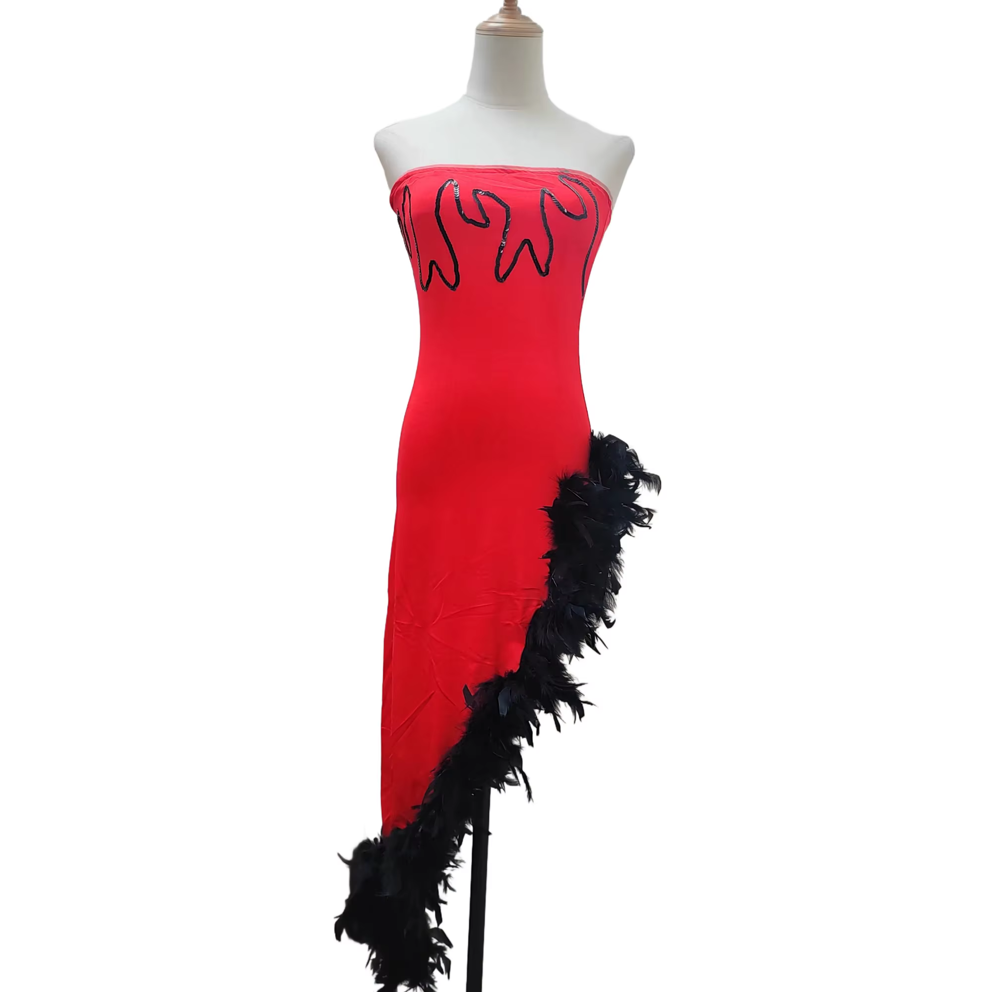 Robe de déguisement du diable rouge – Tenue de fête d'Halloween, ensemble de costumes de robe du dia