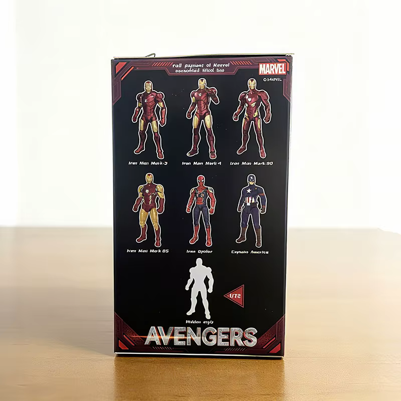 Marvel Avengers boîtes aveugles jouets SpiderMan Anime figurines Iron Man MK85 MK50 boîtes mystère F