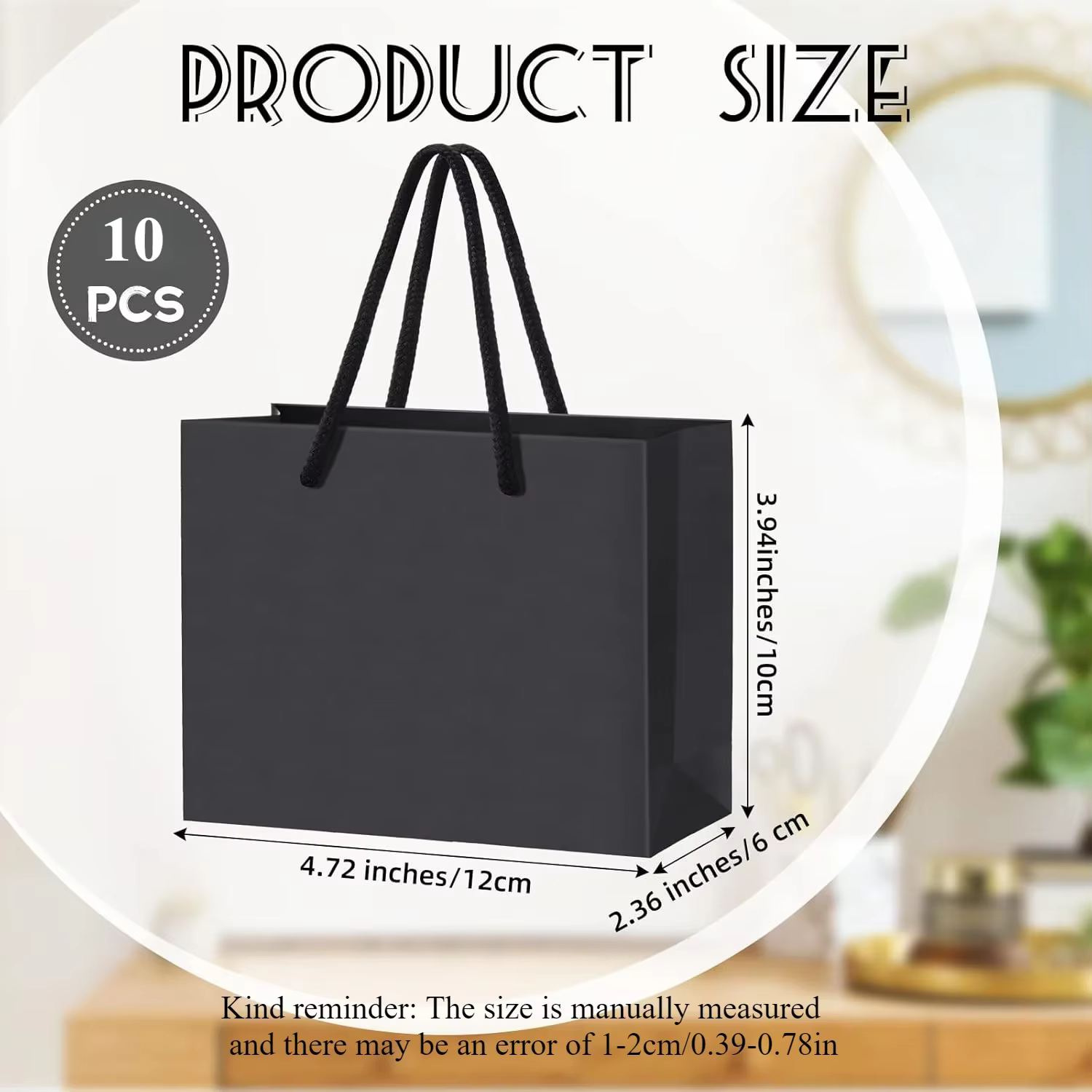 Sacs cadeaux en papier noir avec poignées, planificateurs de fête artisanaux, cadeaux pour hommes, p