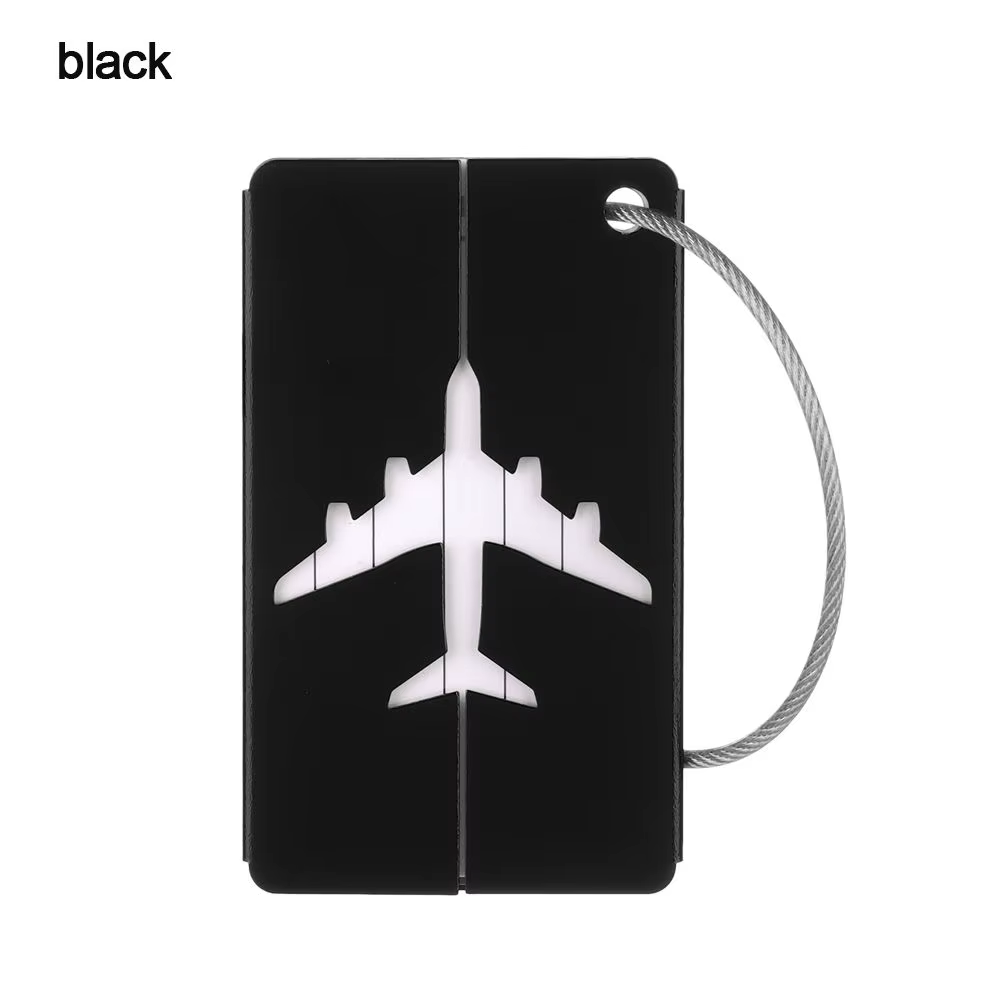 Étiquettes de bagage de voyage en aluminium réutilisables étiquettes de valise boucle en acier inoxy