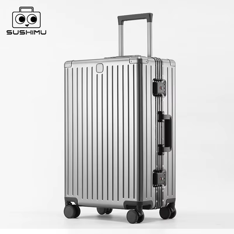SUSHIMU 100% valise de voyage en alliage d'aluminium-magnésium bagage roulant 20/24/28 pouces chario