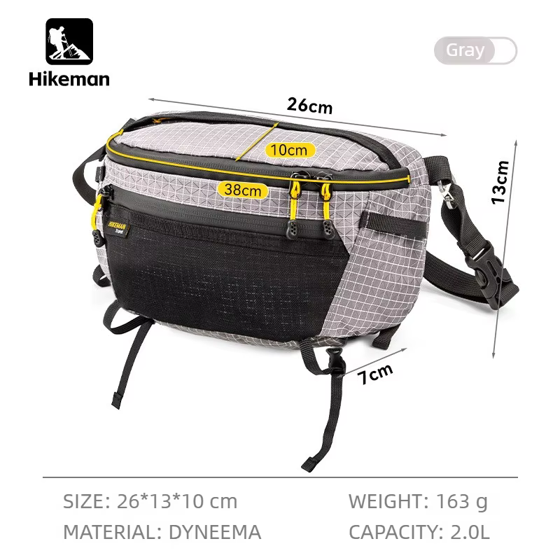 Hikeman 2.0 Sac de taille Dyneema imperméable UrltraLight multi-poches pour le cyclisme, la course à