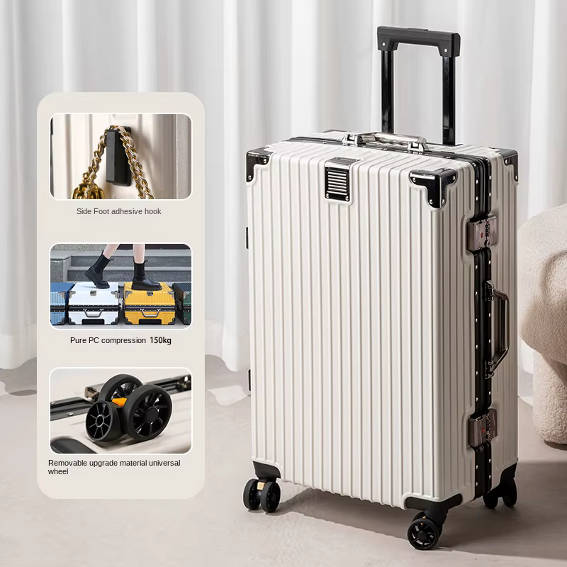 Valise cadre en aluminium 20 pouces boîtier de chariot de transport roues universelles amovibles 22-