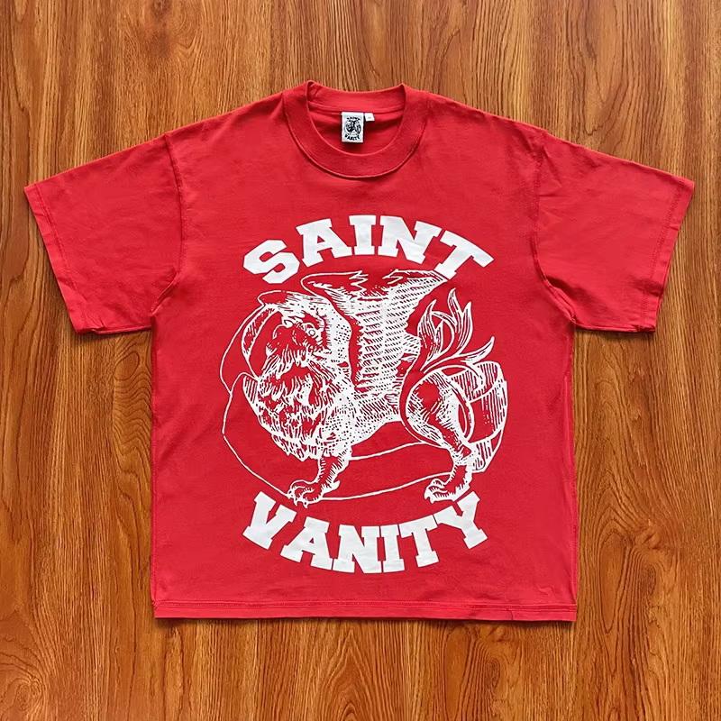 T-shirt décontracté à manches courtes ST VANITY avec imprimé lettres identiques à l'Instagram