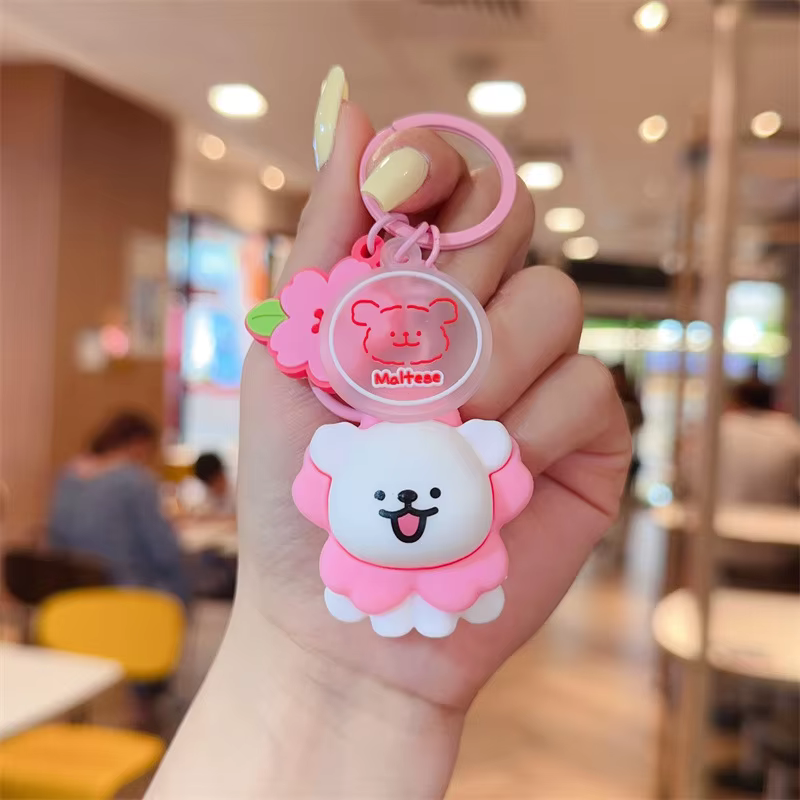 Pendentifs de sac de Couple de dessin animé mignon et accessoires de porte-clés avec chiens de ligne