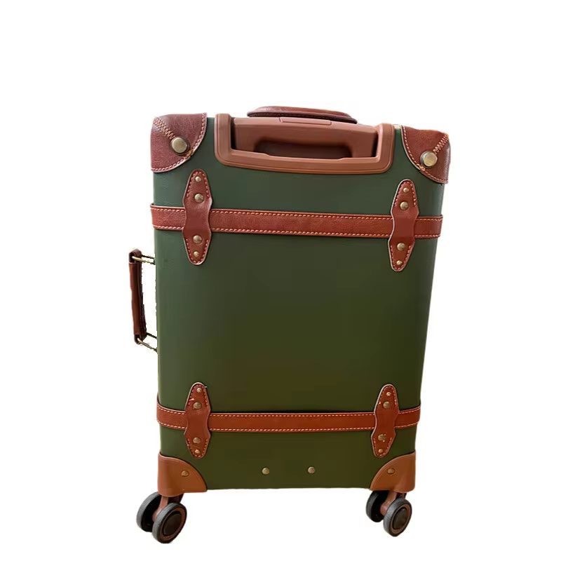 Valise Vintage en cuir PU pour femmes, Design rétro, 20 pouces, bagage à main 24/28 pouces, coffre à