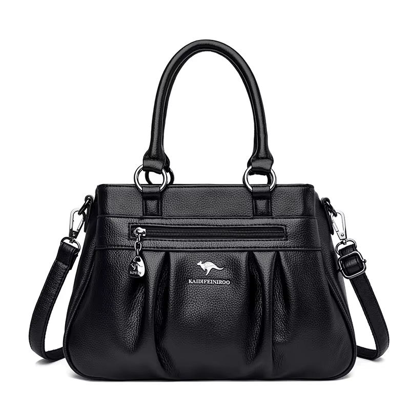 Sacs à Main de Luxe en Cuir Souple à 3 Couches pour Femme, Sacoche à Bandoulière de Grande Capacité,