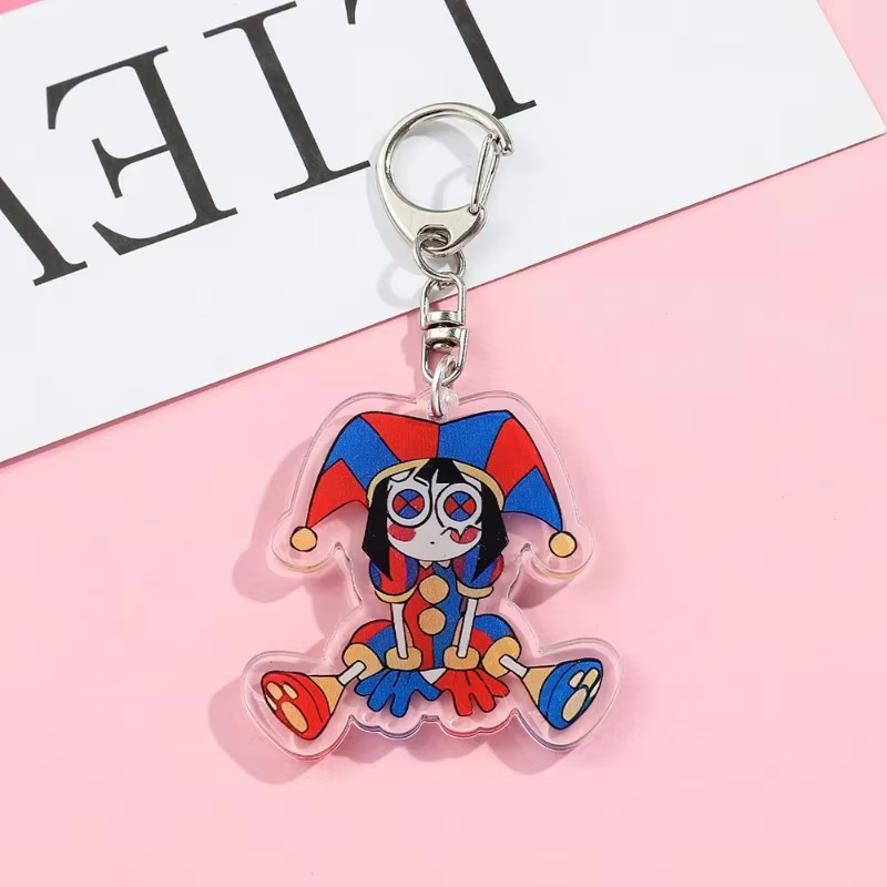 Porte-clés en acrylique de la série de dessins animés Cirque des Chiffres Magiques, pendentif de sac