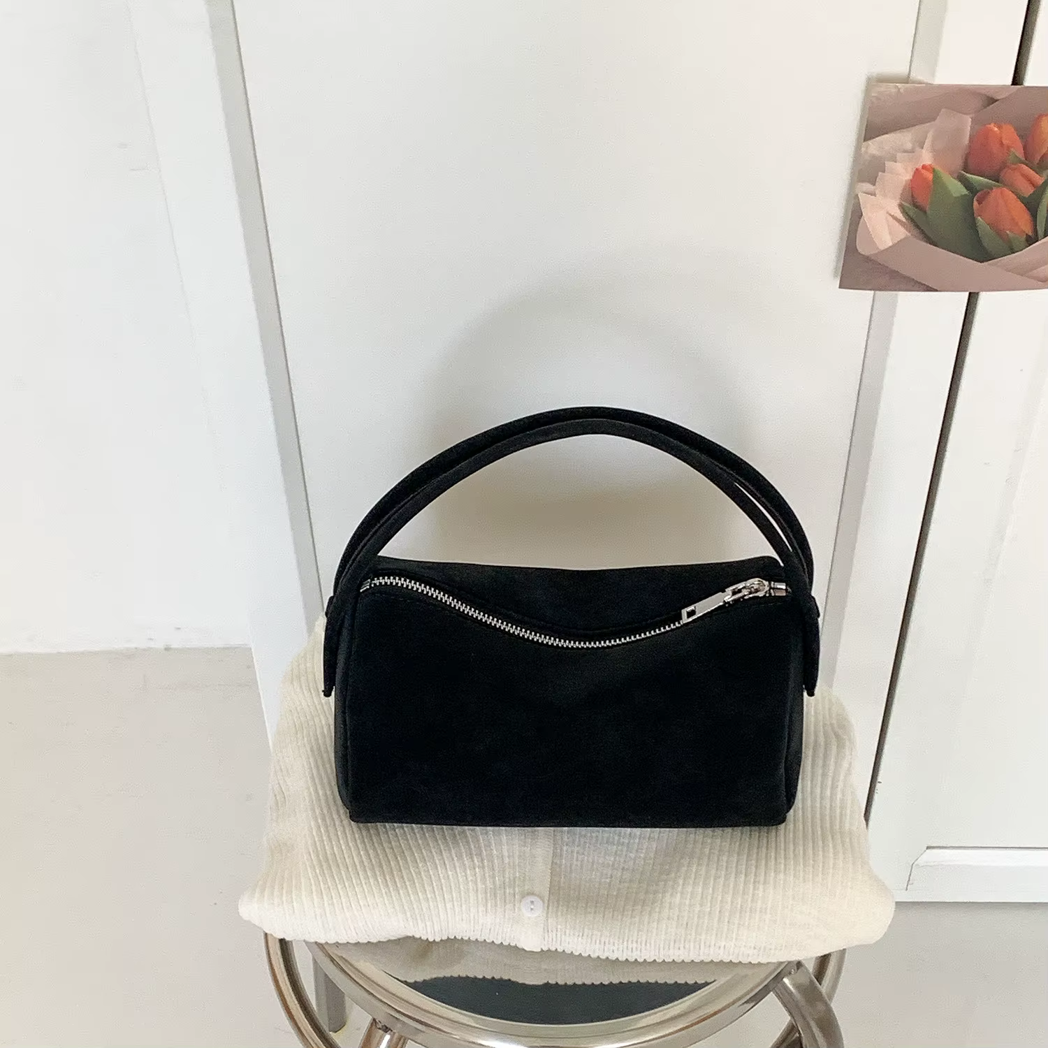 Sacs à main en cuir suédé pour femmes, sacs à bandoulière tendance coréens, sacs à main pour télépho