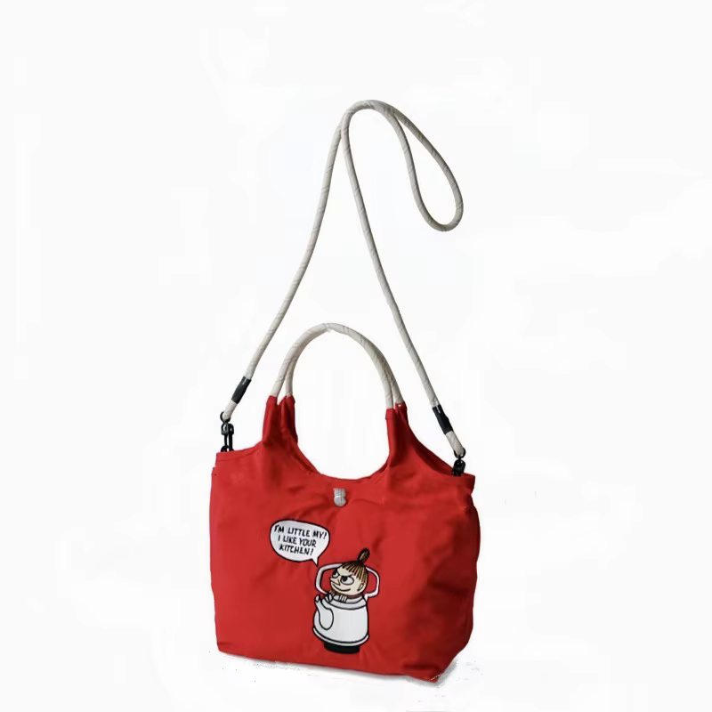 Nouveau sac bandoulière brodé de la série Moomins, style dessin animé, tendance, kawaii, multifoncti