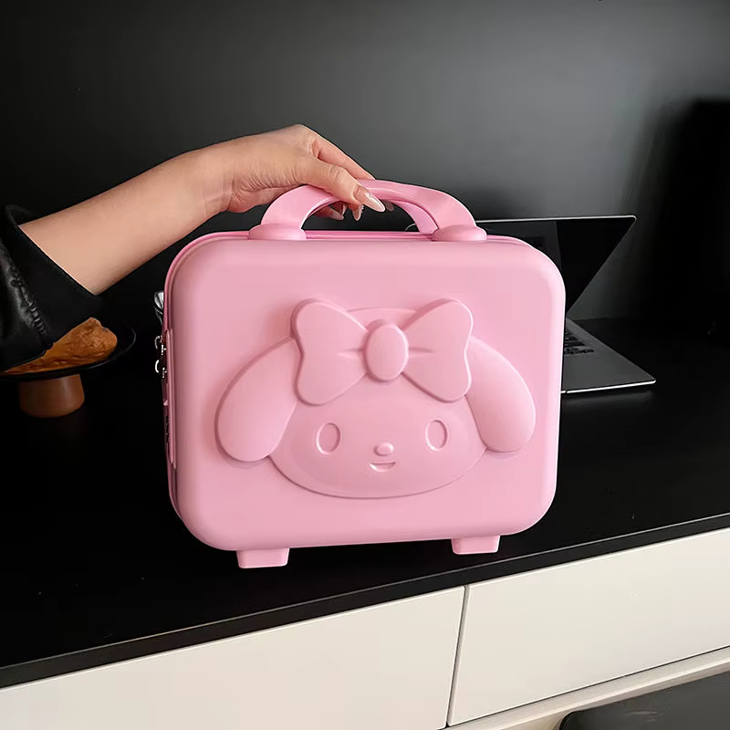 Sanrio – Mini valise de voyage de 14 pouces, Hello Kitty, portable, My Melody Kuromi, trousse à cosm