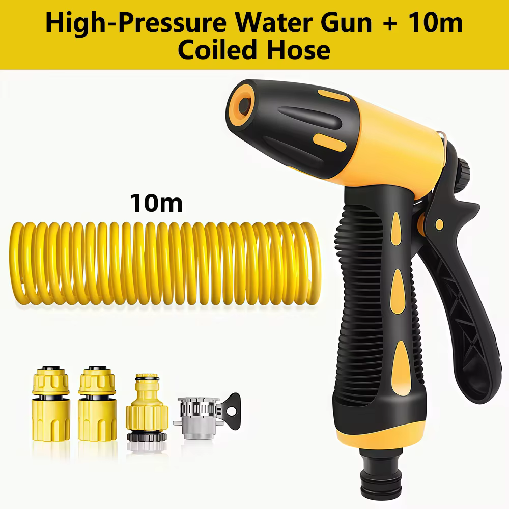 Tuyau d'arrosage télescopique avec buse haute pression, kit d'outils de lavage de voiture, tuyau d'e